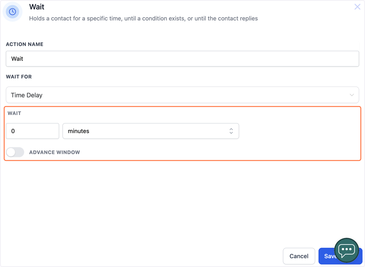 Add a Wait for Event/Appointment Time Action