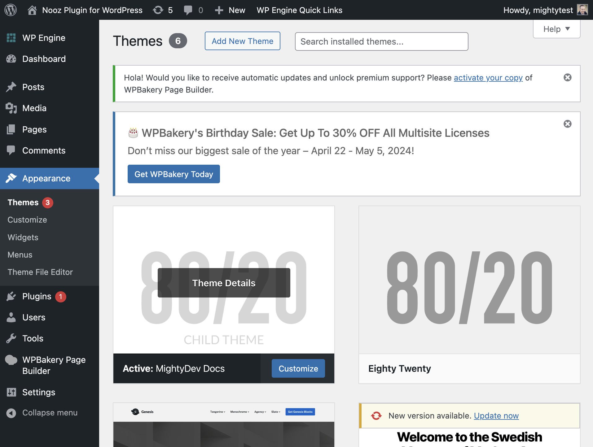 Click on Theme Details
