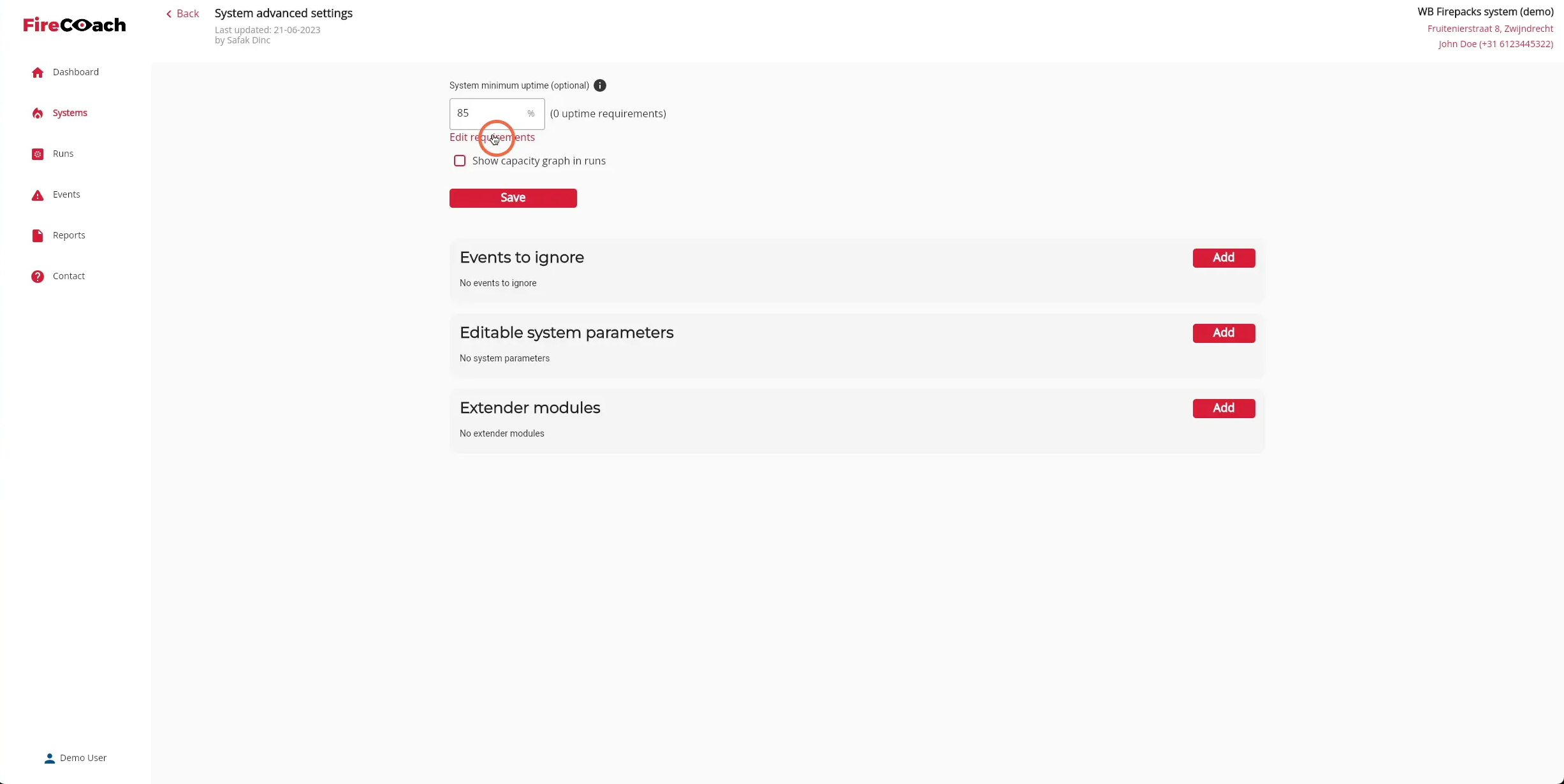 Click 'Edit requirements'