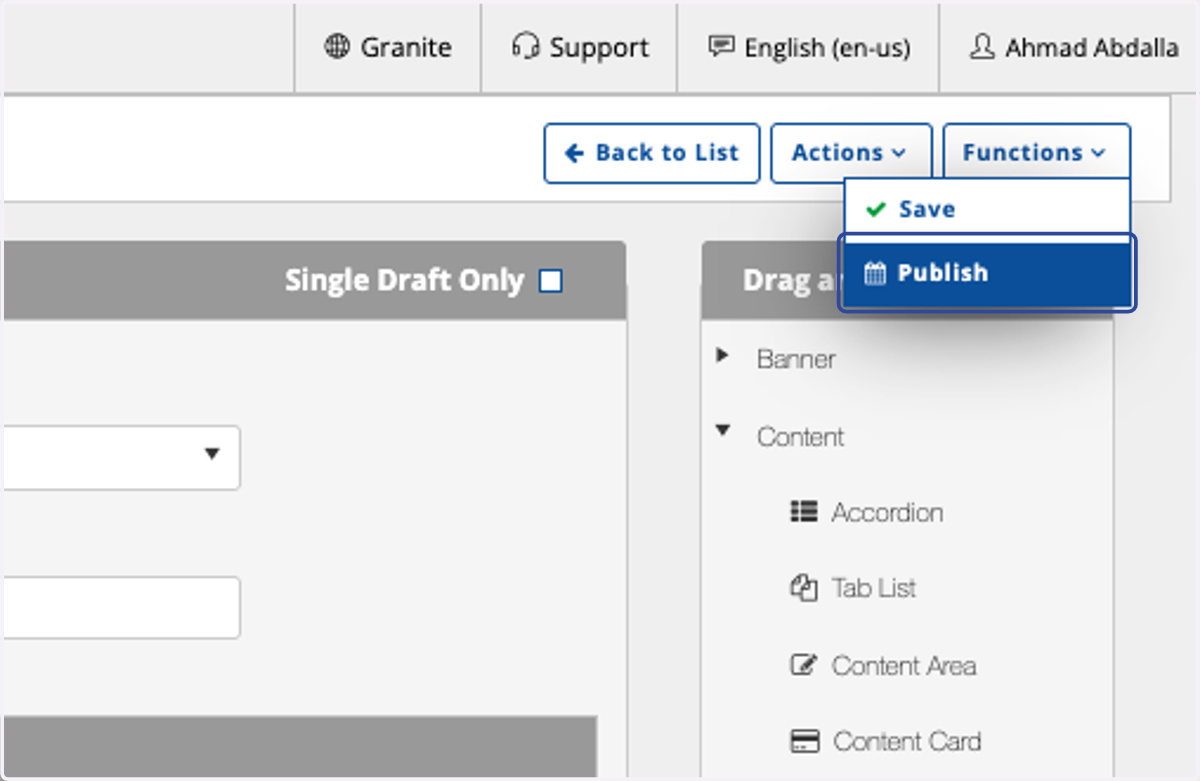 Click on Publish
