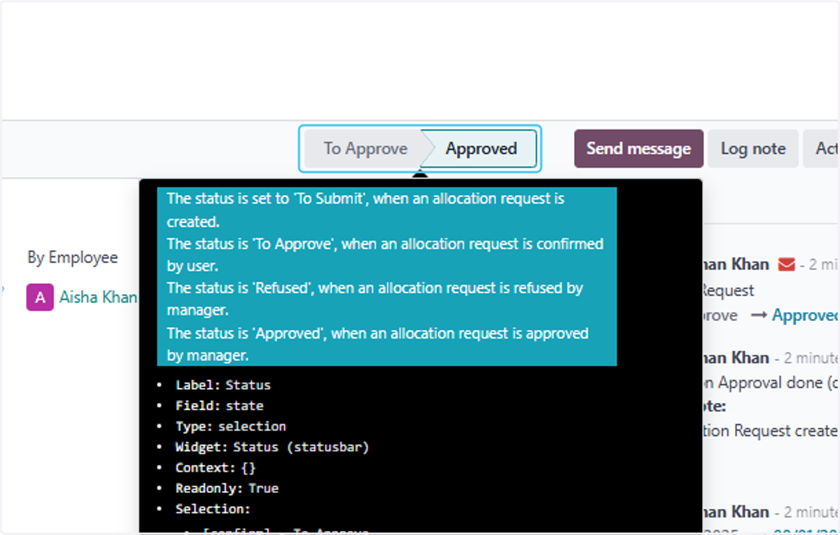 finally you can see that the status is in approved state and it has been allocated