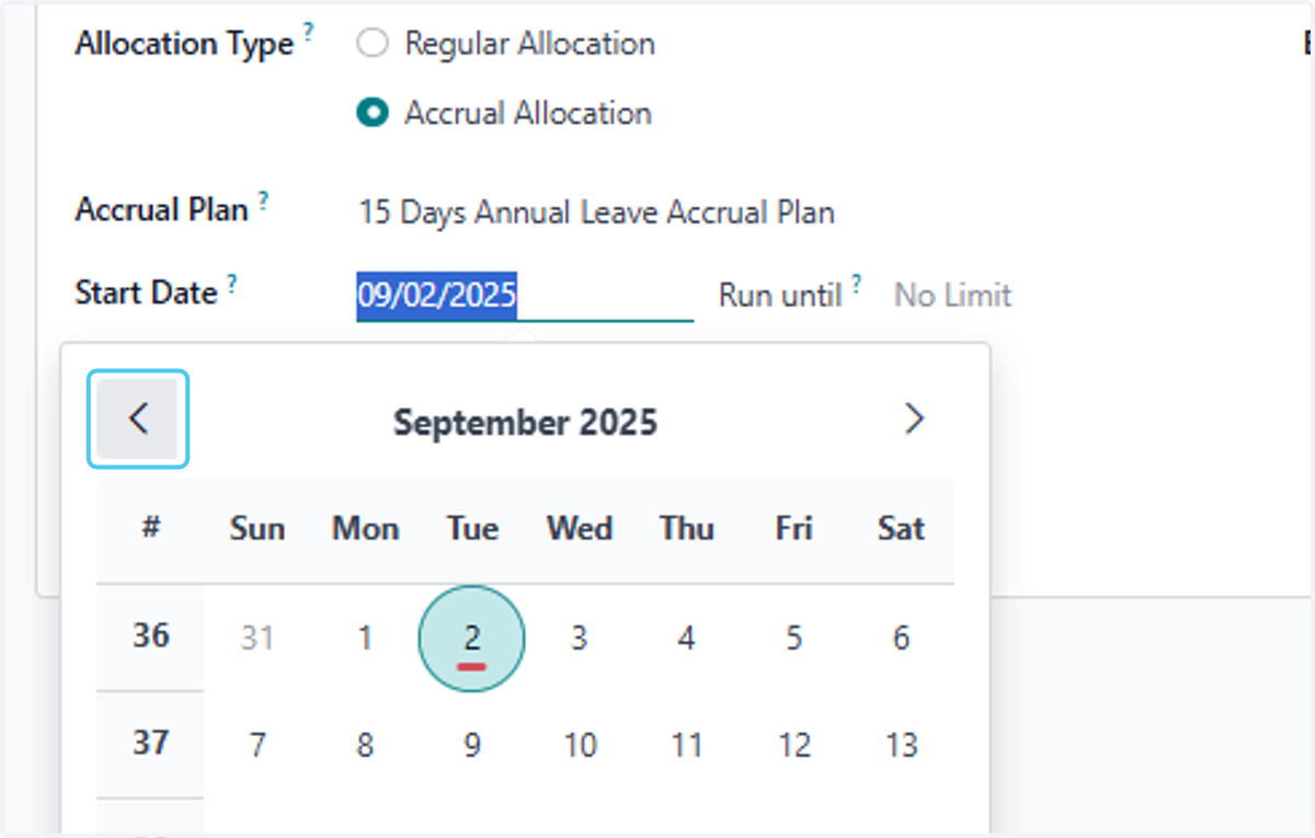Click on September 2025…
