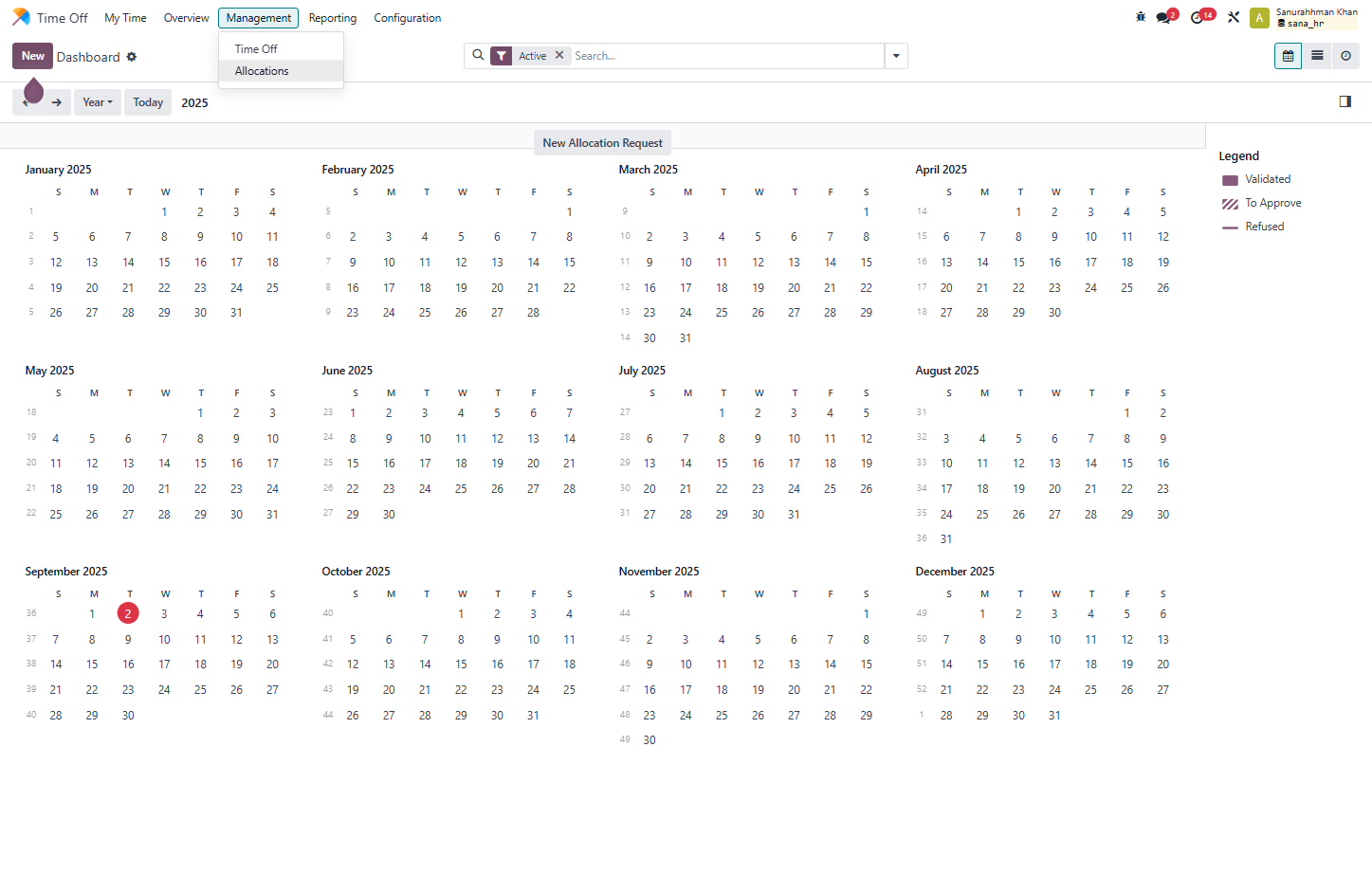 Click on Allocations