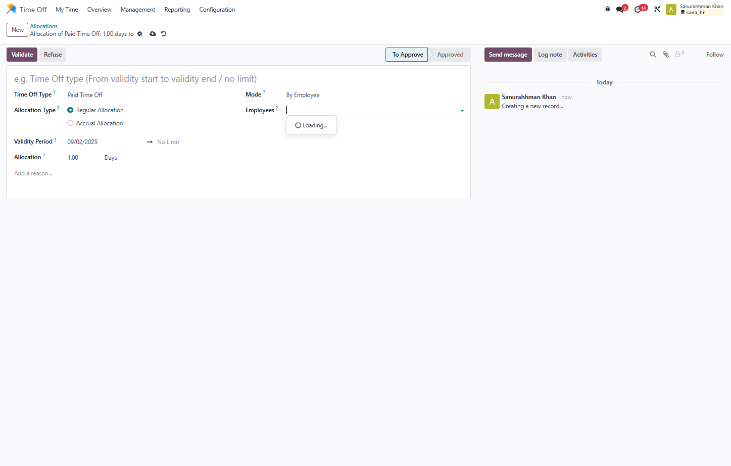 Click on Employees? to select the employees in the mode you have also the other such as by company, department and employee tag