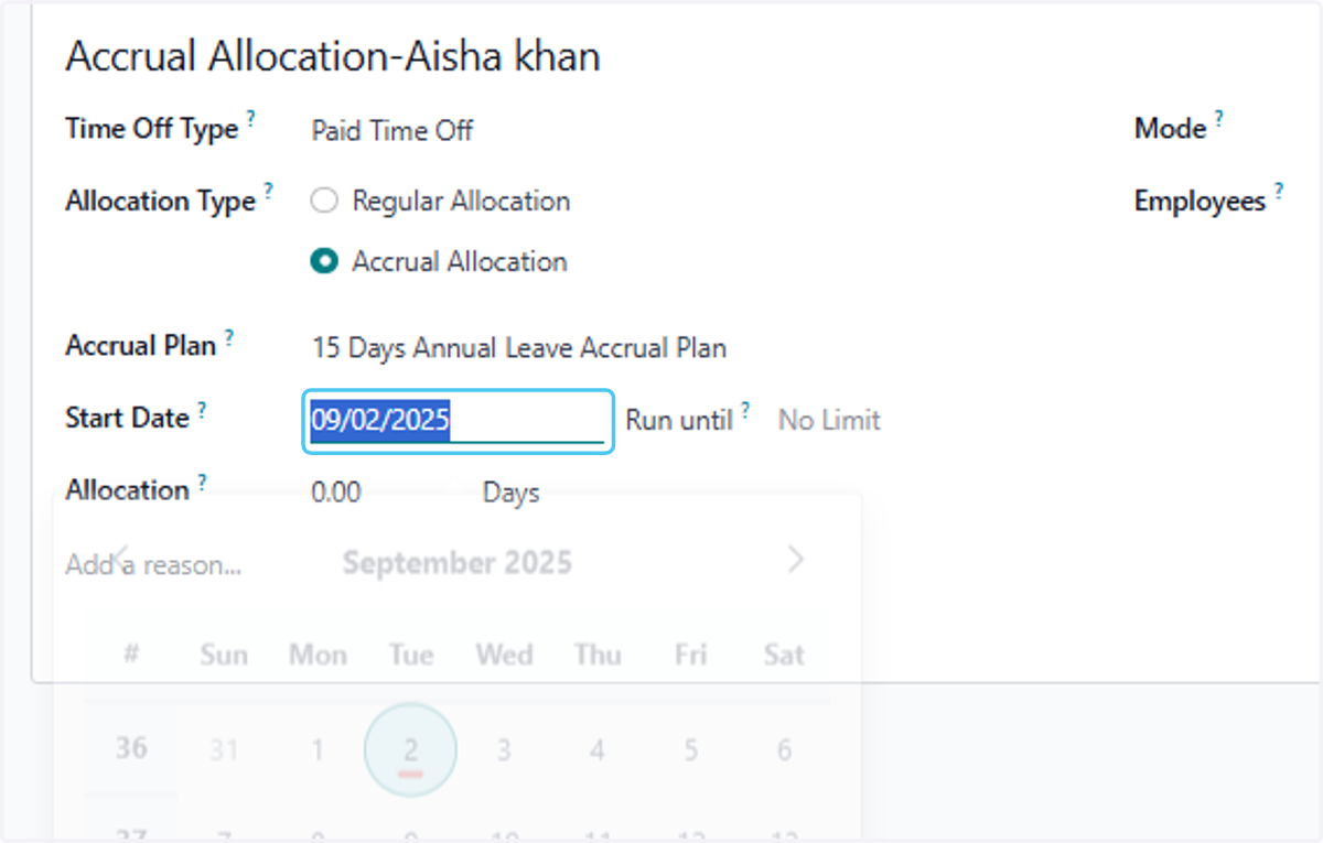 Click on Start Date?