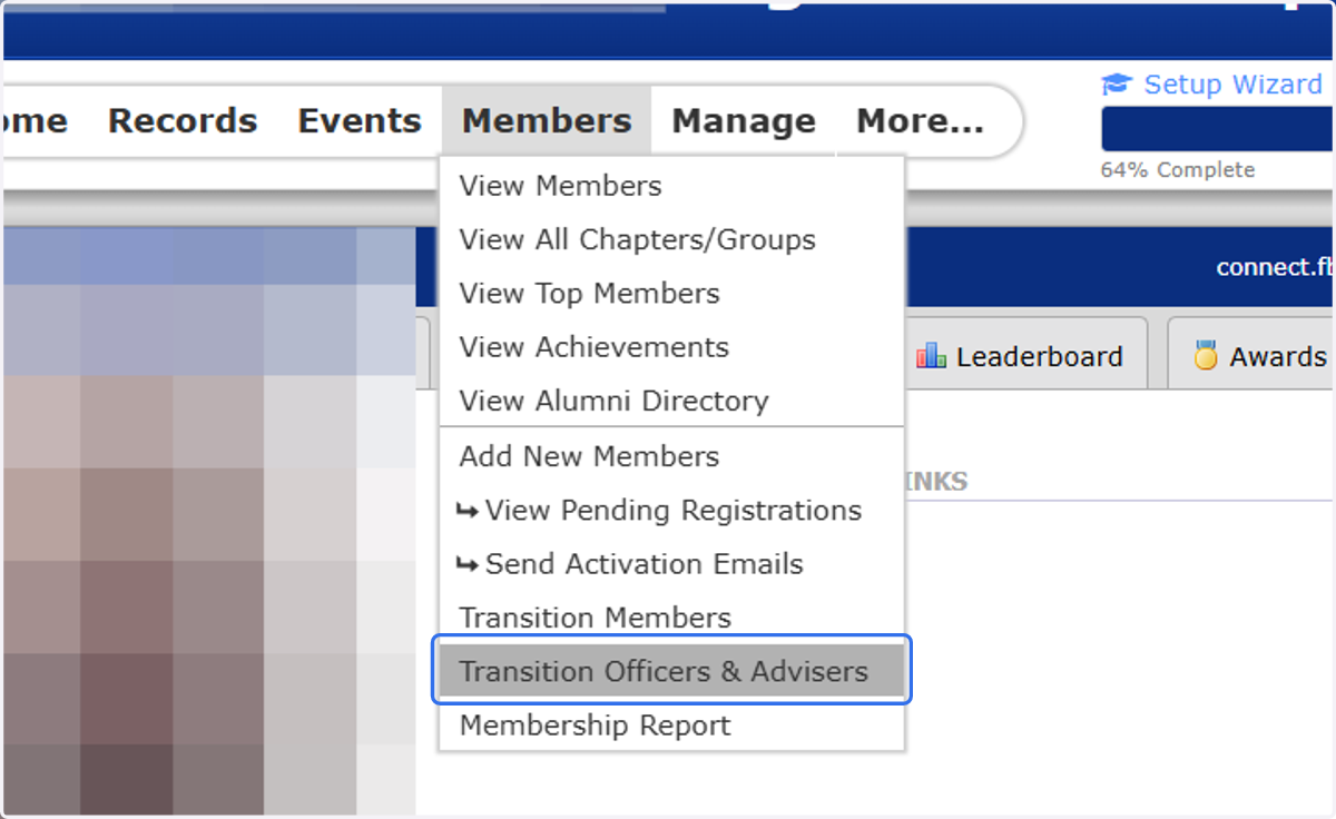 Click on Transition Officers & Advisers under Members