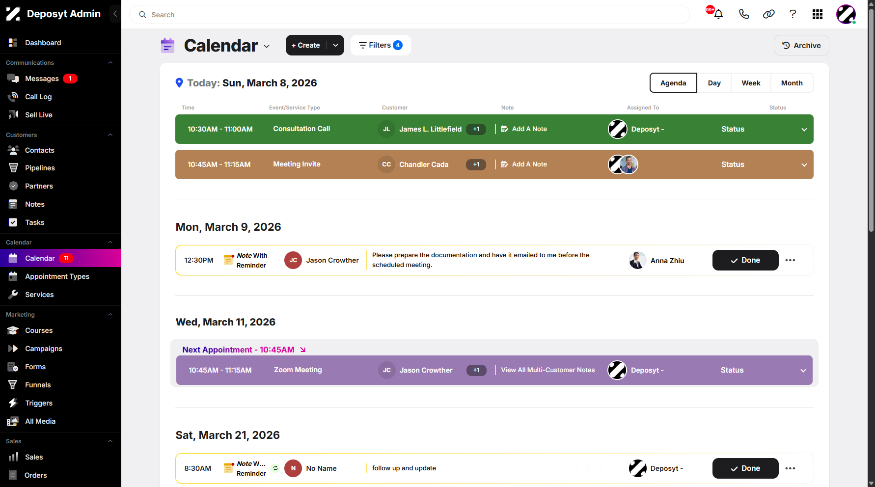 Step 2: You will then be navigated to the Calendar tab.