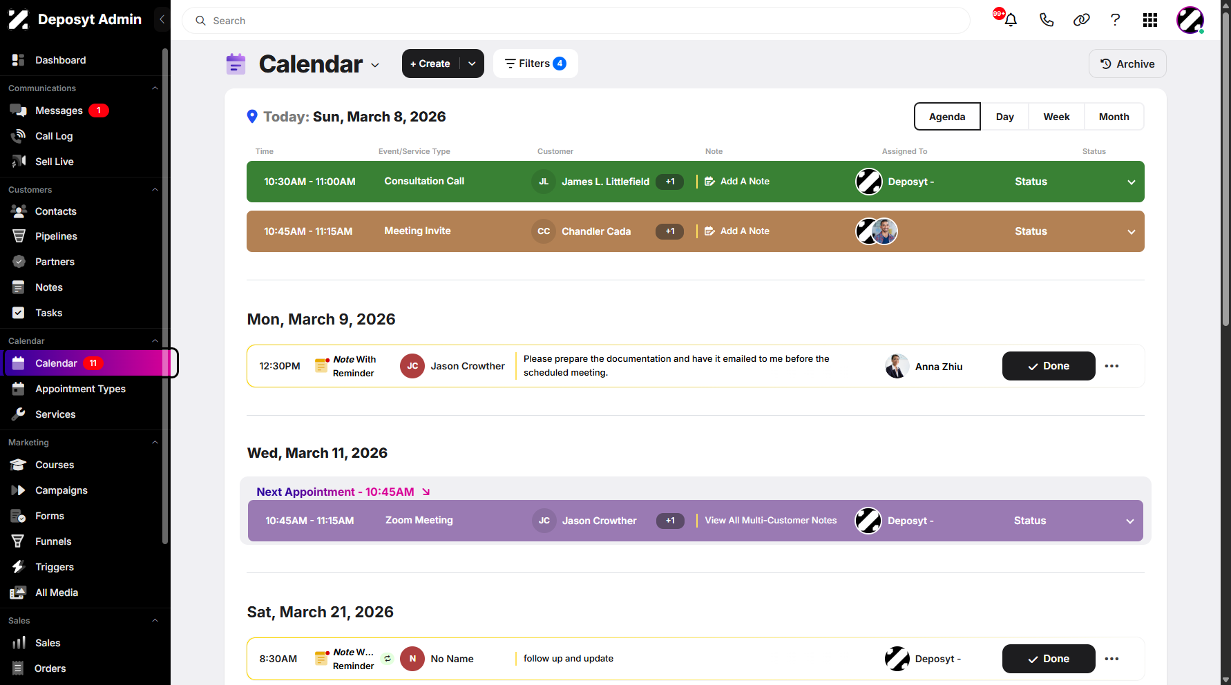 Step 1: On your Dashboard, navigate to the Calendar tab under the Calendar section.