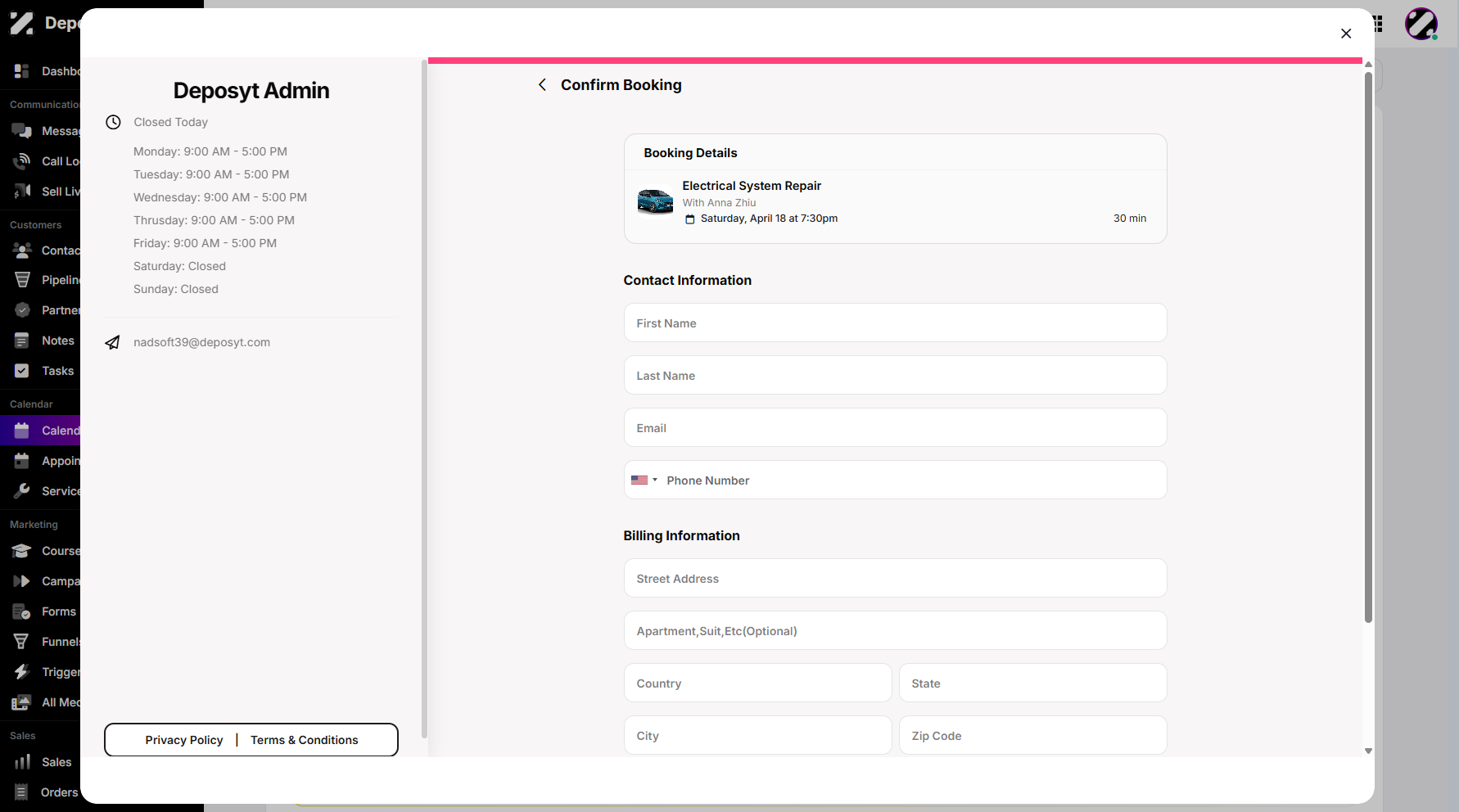Step 10: The last step is to add the customer details.