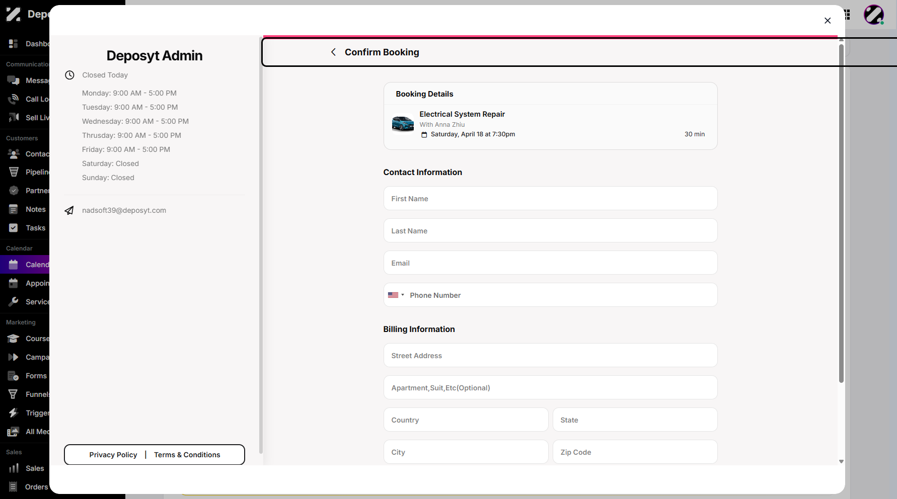 Step 10: The last step is to add the customer details.