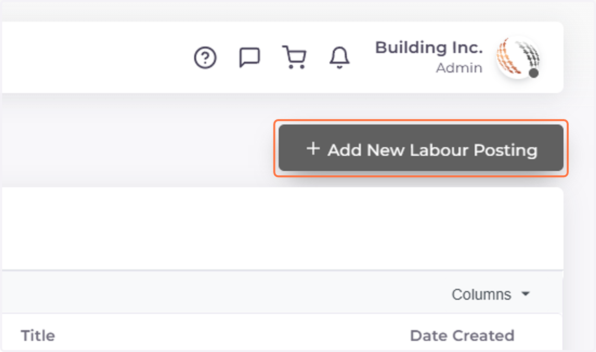 Click on Add New Labour Posting