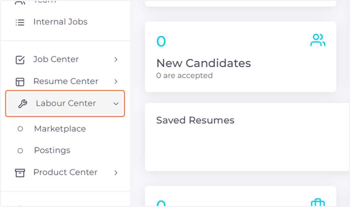 Click on Labour Center