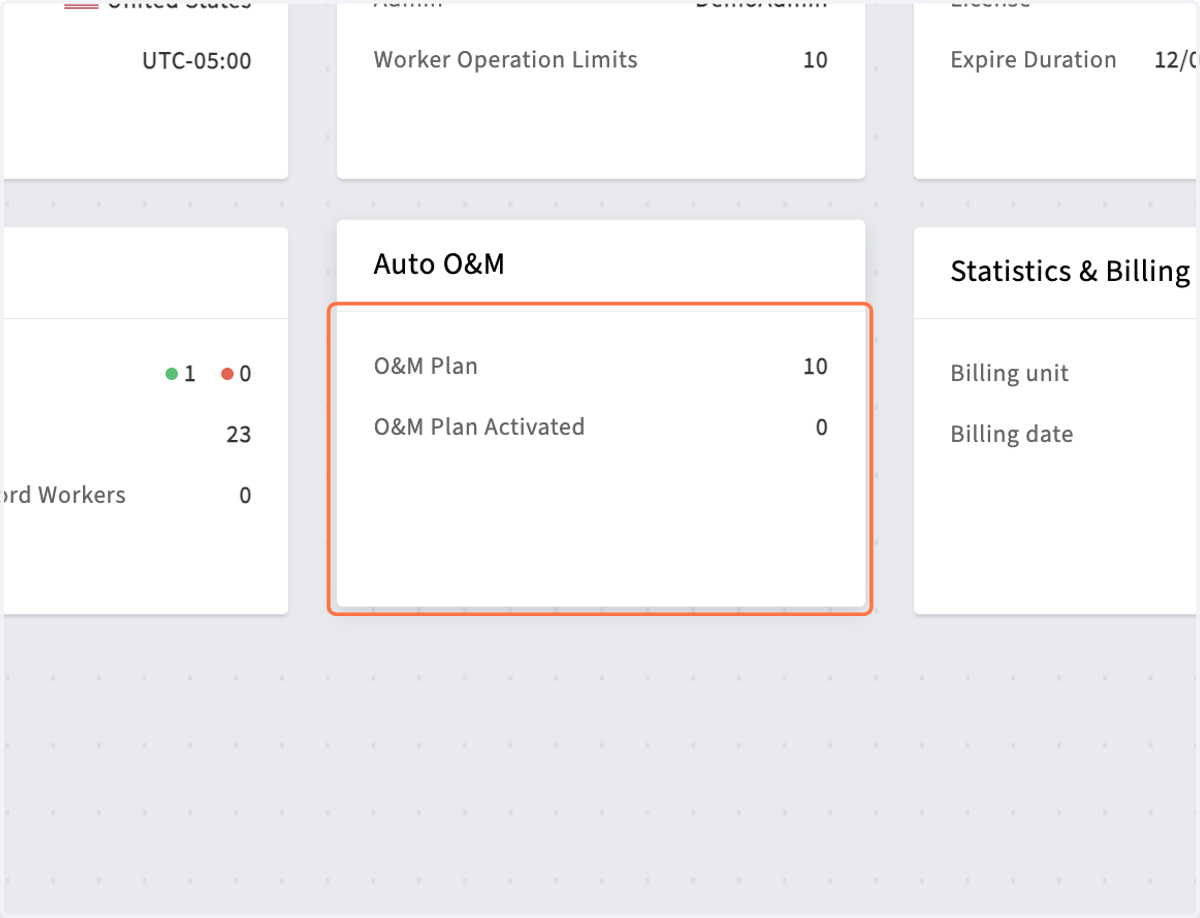 Click on Auto O&M in configuration page