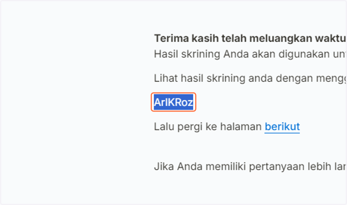 Copy Form ID untuk lihar hasil