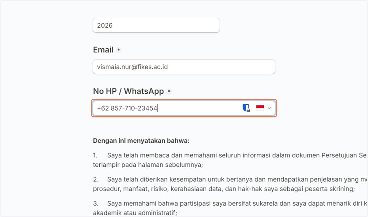 Isi Nomor WA