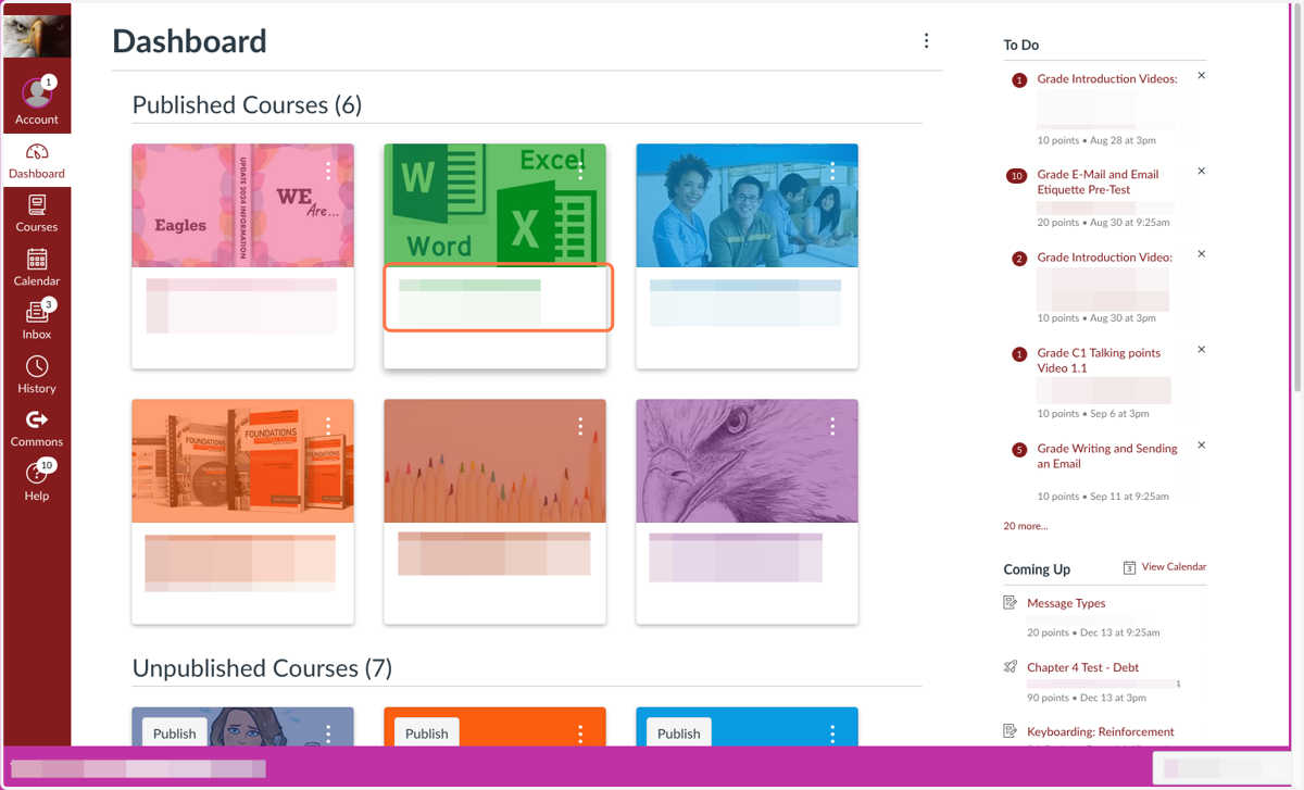 Select the course you would like to add an observer to