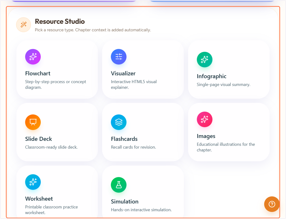 Scroll down to see the Resource Studio section.
