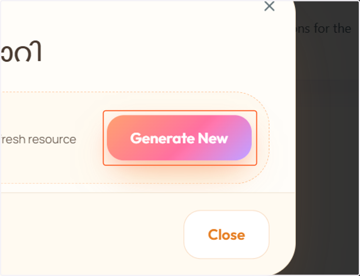 Click on Generate New
