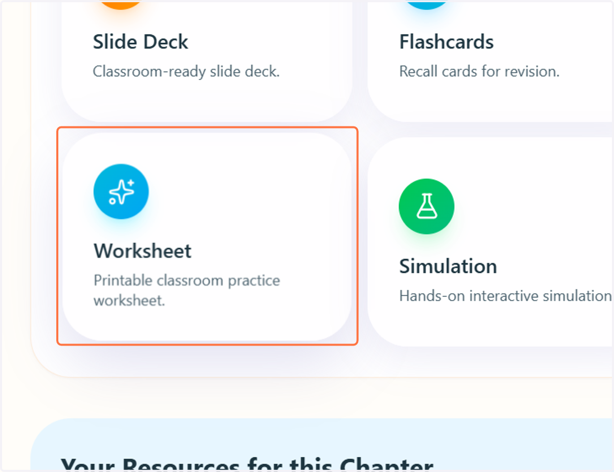 Click on Worksheet…