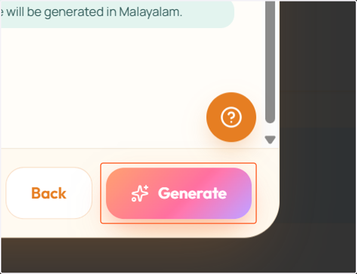 Click on Generate