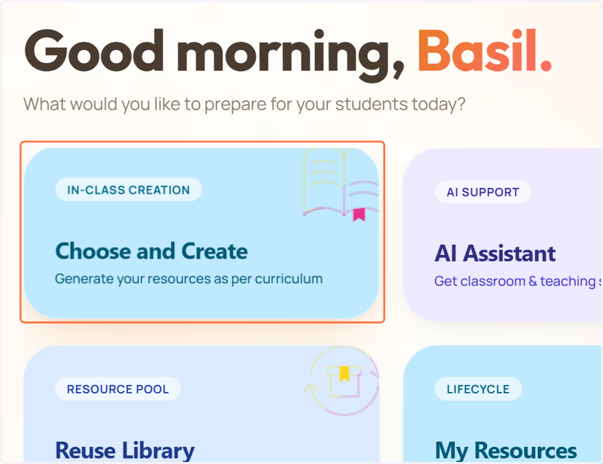 Click on Choose and Create …