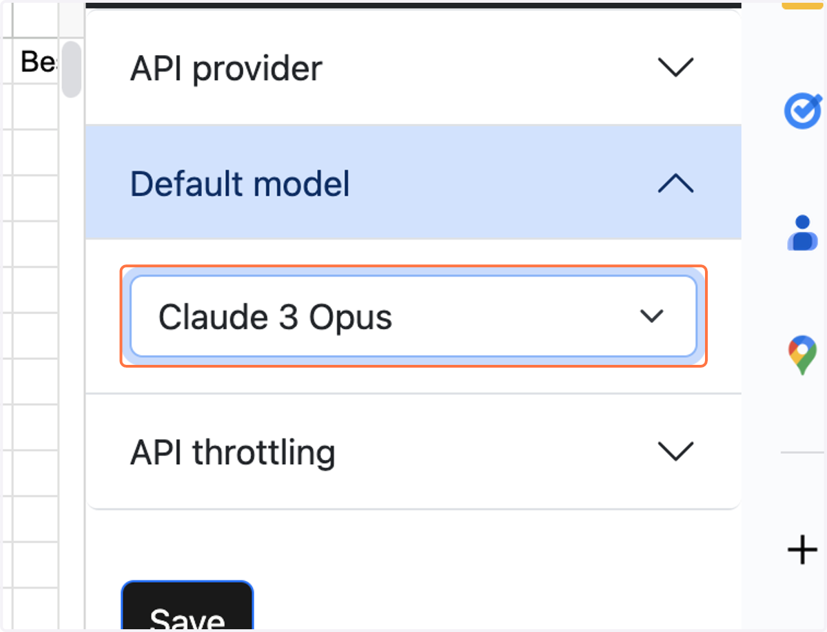 Select Claude 3 Opus