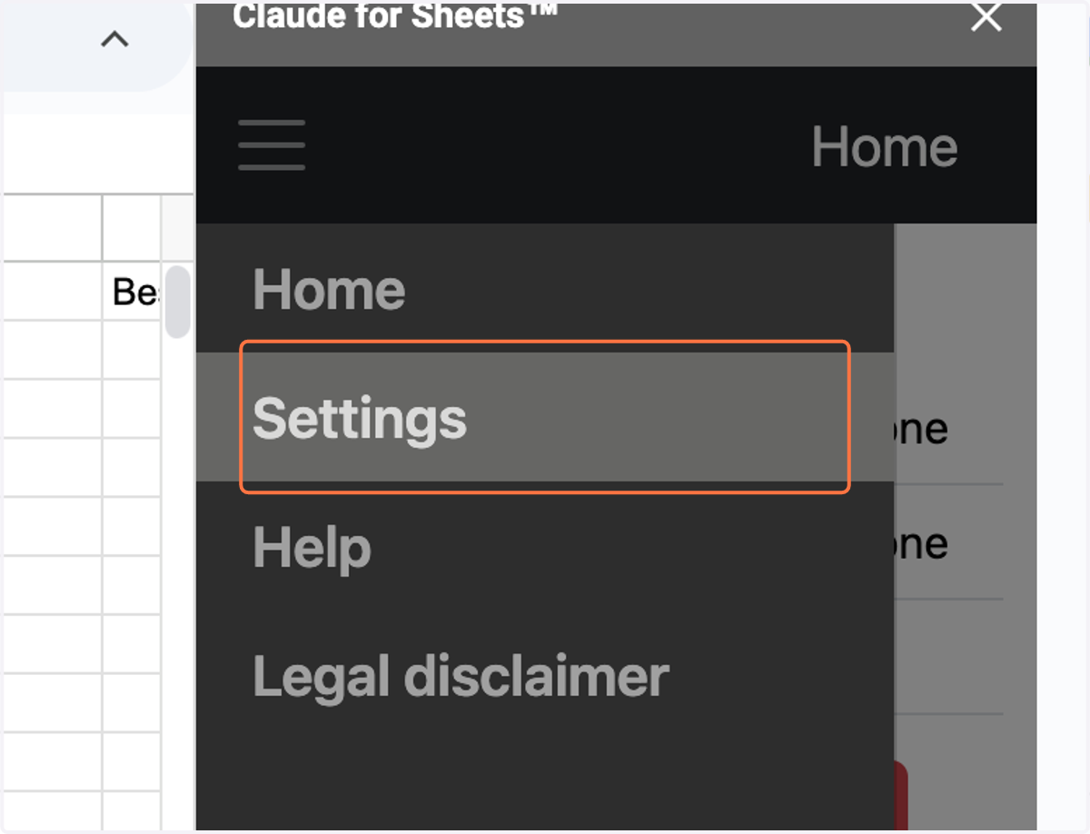 Click on Settings