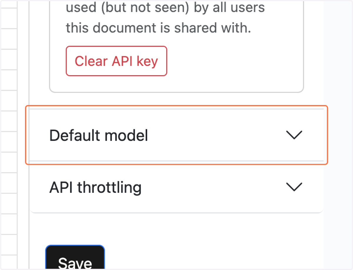 Click on Default model