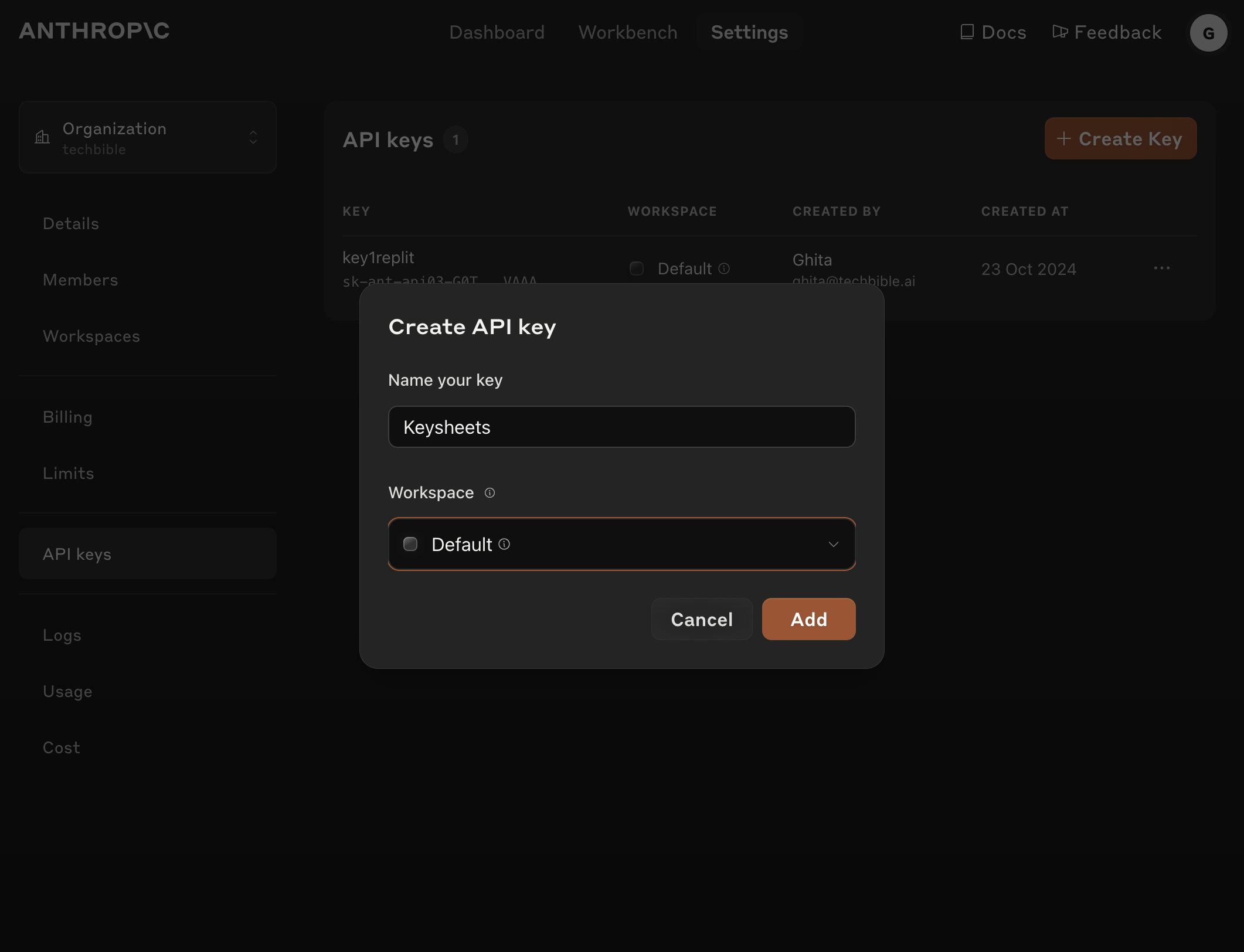 Click on Add