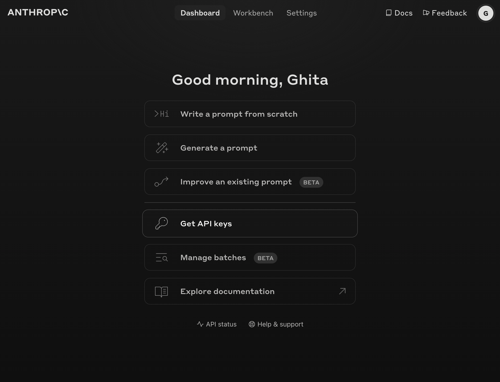 Click on Get API keys