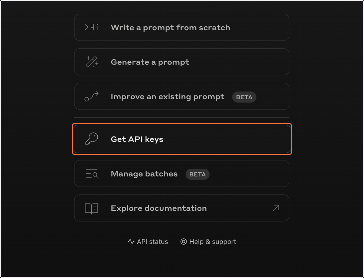 Click on Get API keys