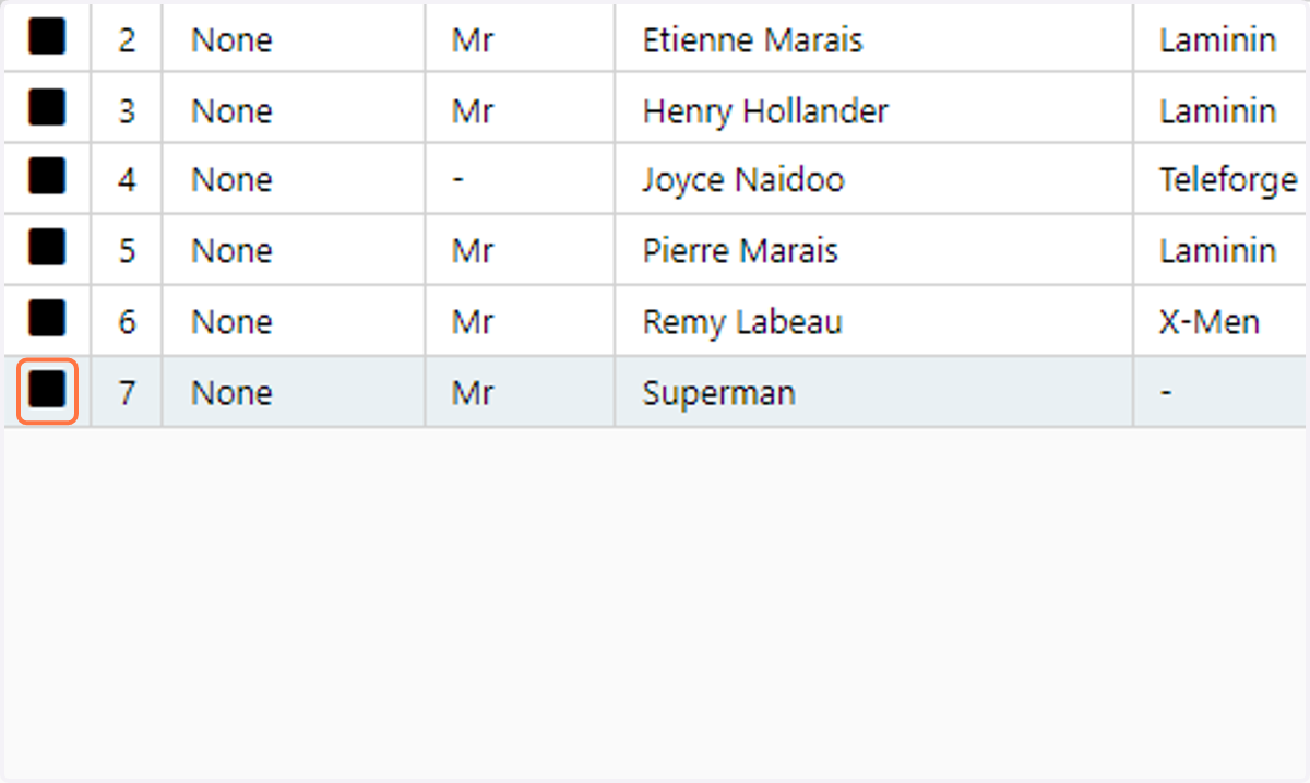 Select the second contact to be merged