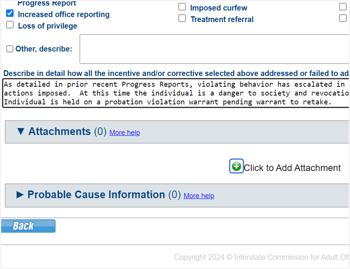 Click 'Add' to attach documentation.