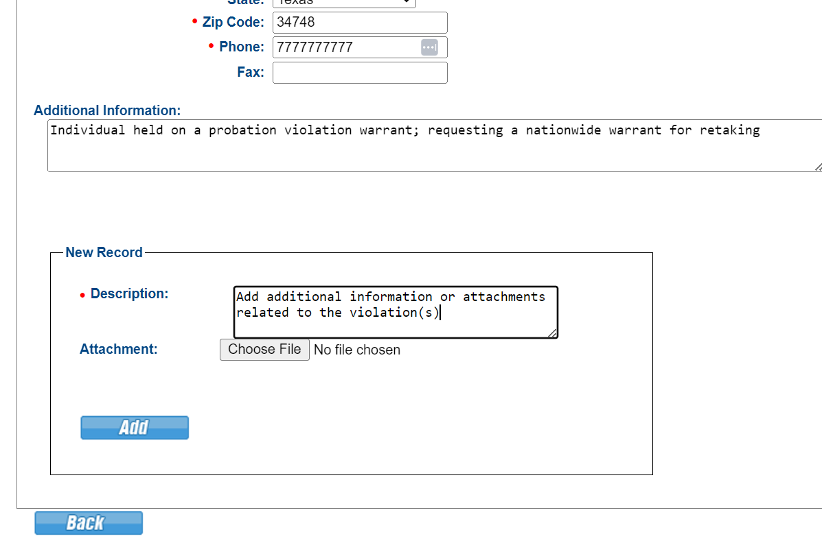Provide additional information or attachments related to the violation(s.)