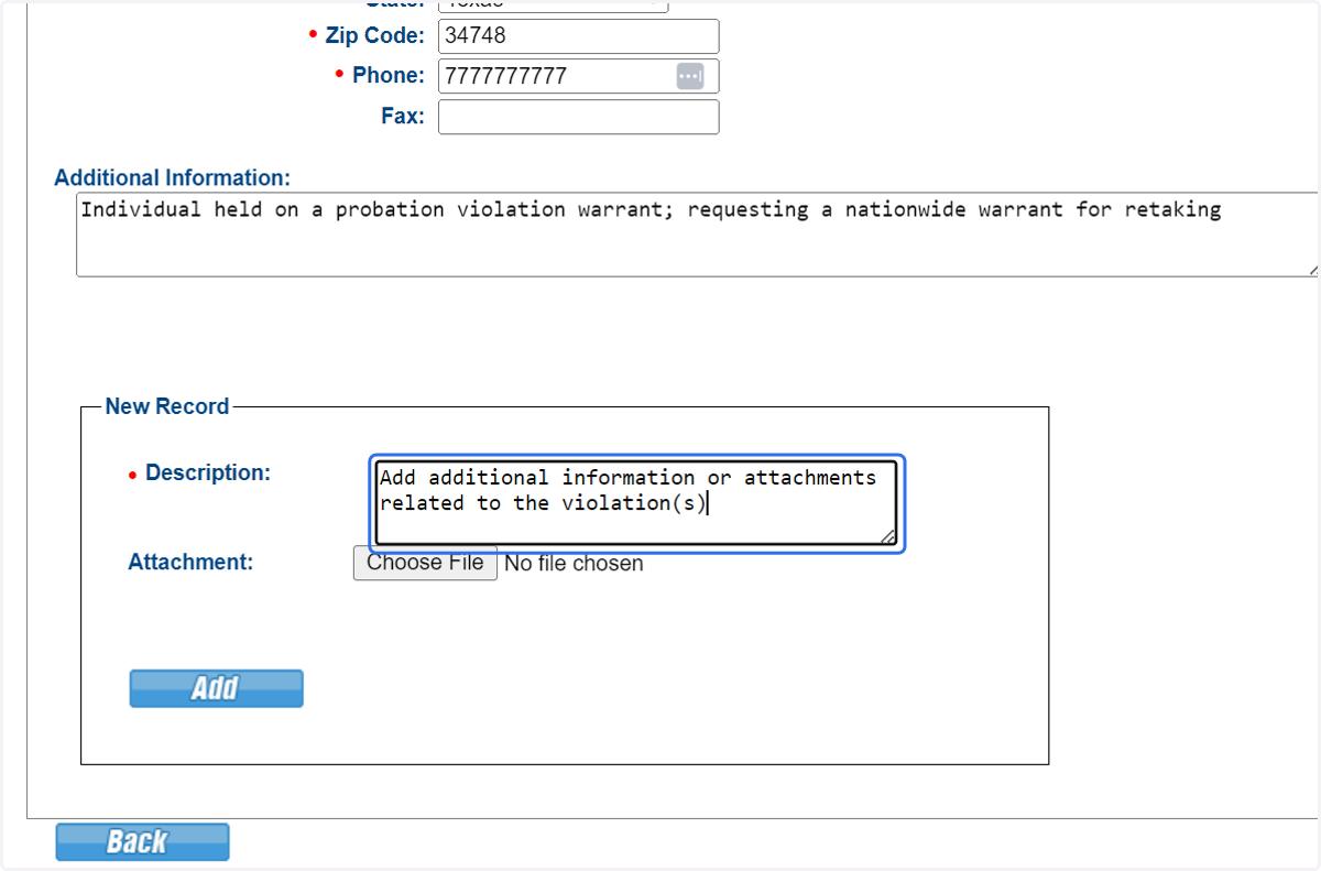 Provide additional information or attachments related to the violation(s.)