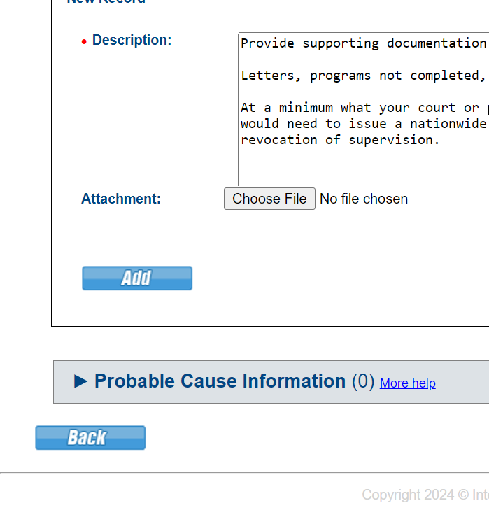 Click on ▶ Probable Cause Information