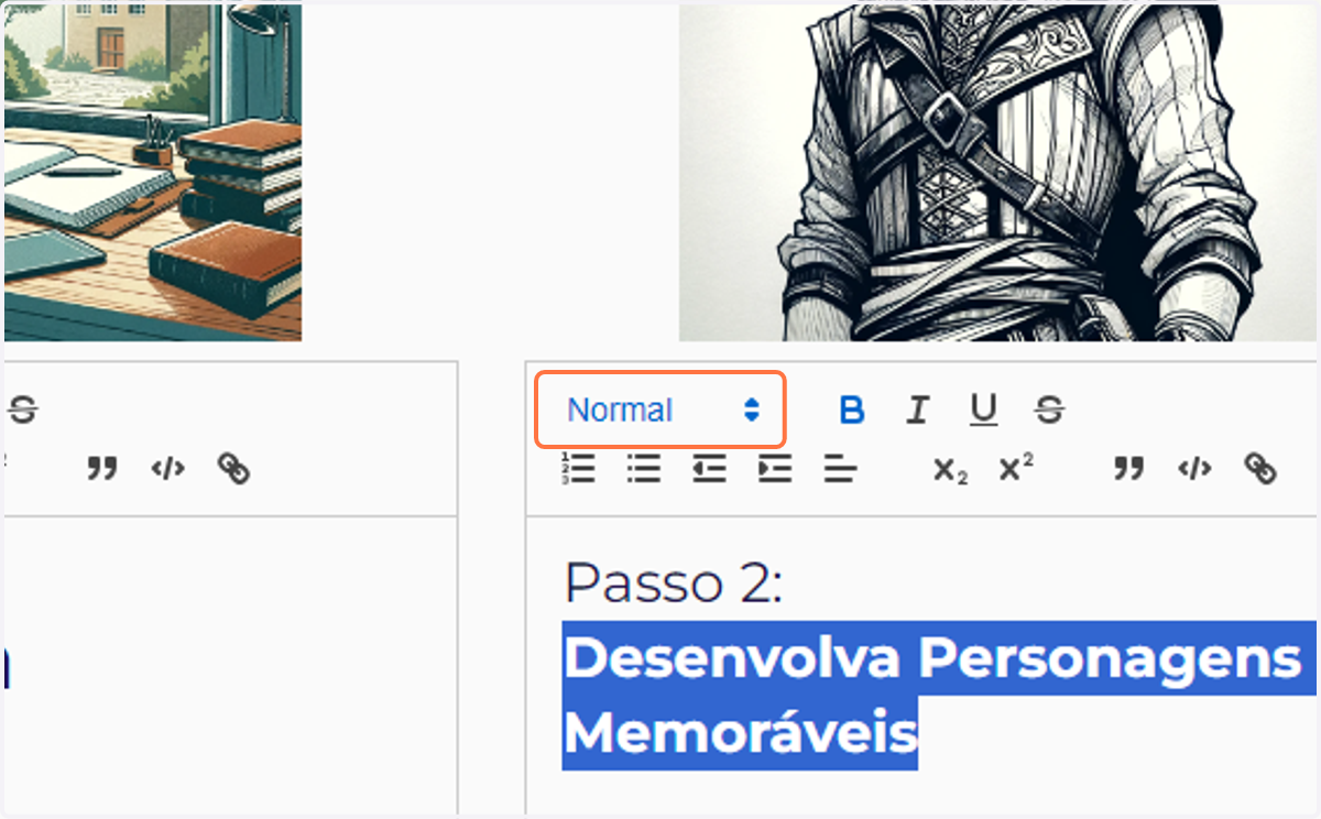 Insira mais um bloco de imagem e texto