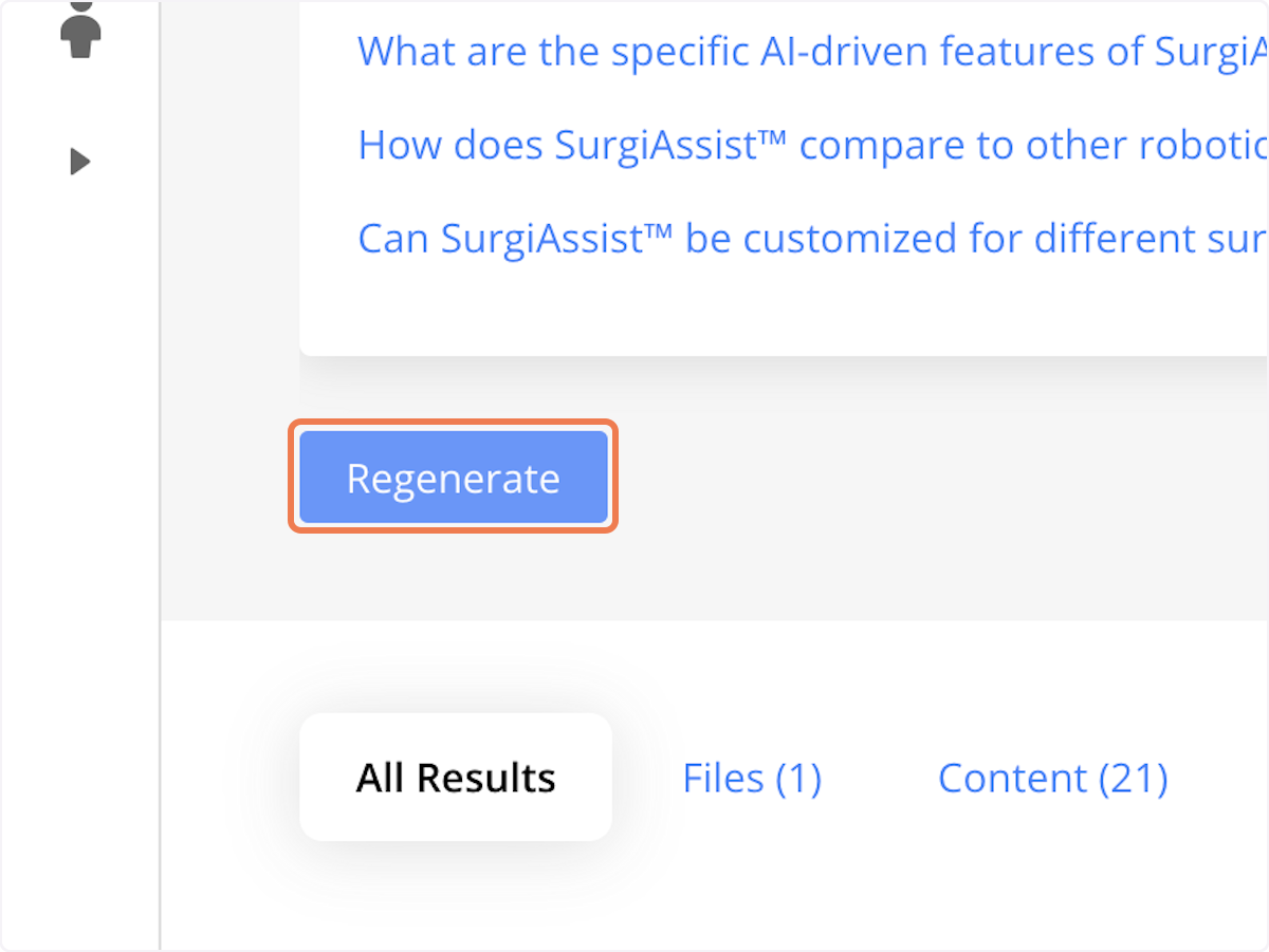 Request a new answer to the same question using the "Regenerate" button.