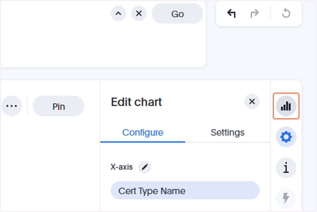 Click on graph button