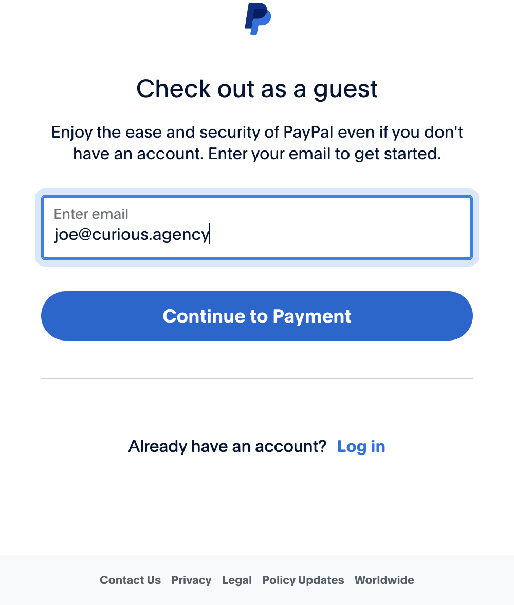 Click on Continue to Payment