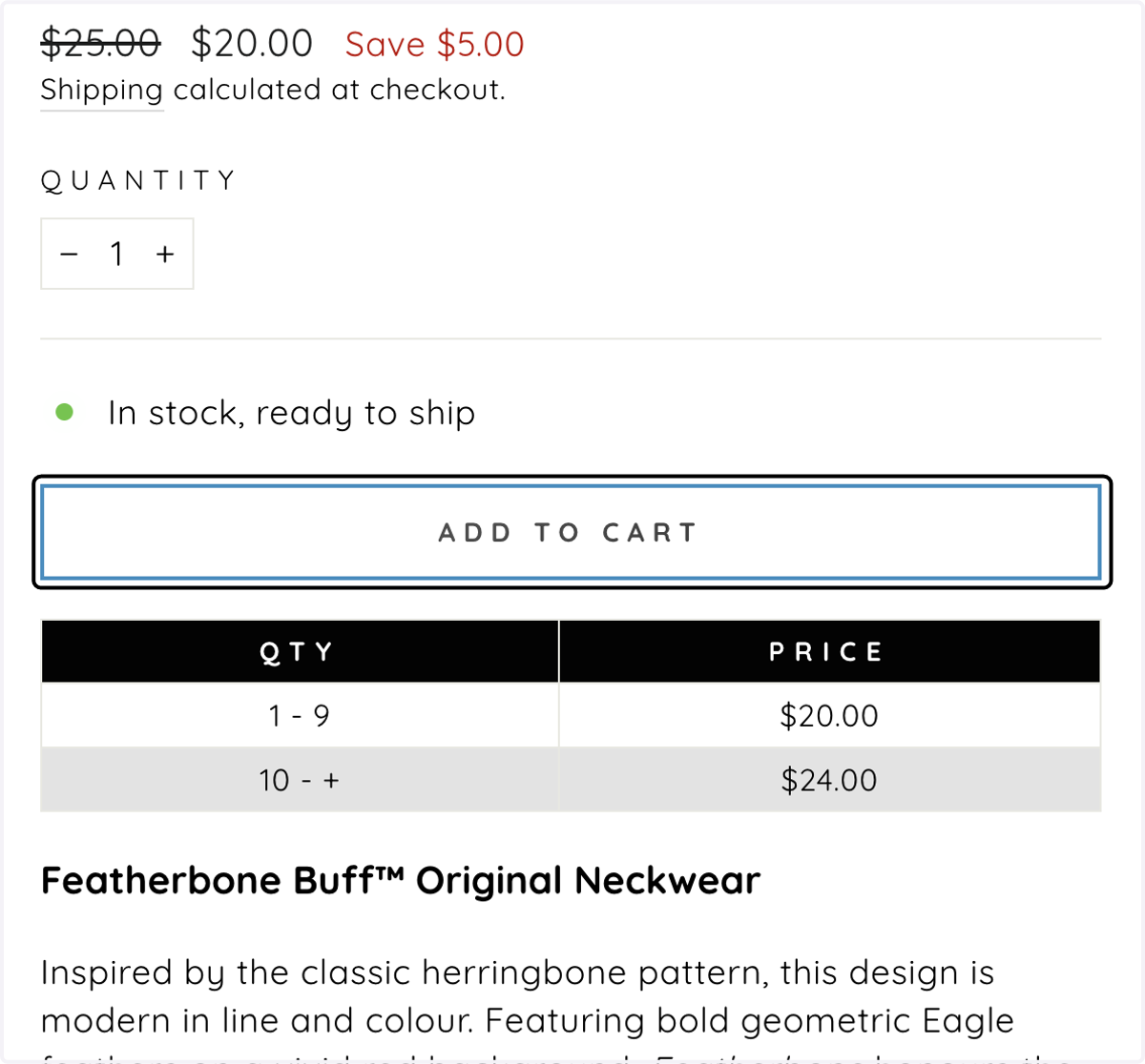 Click on ADD TO CART
