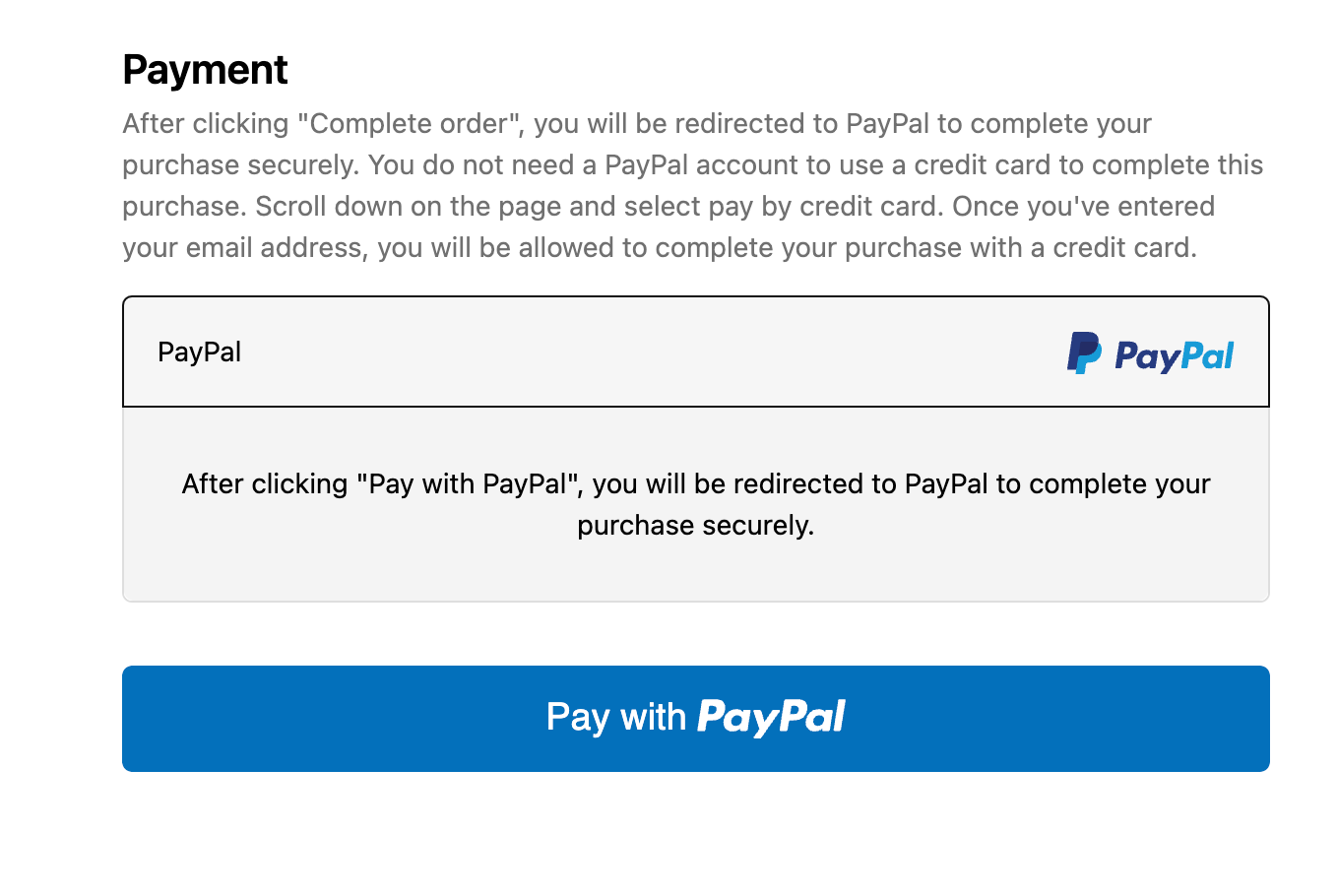 Click on Pay with PayPal