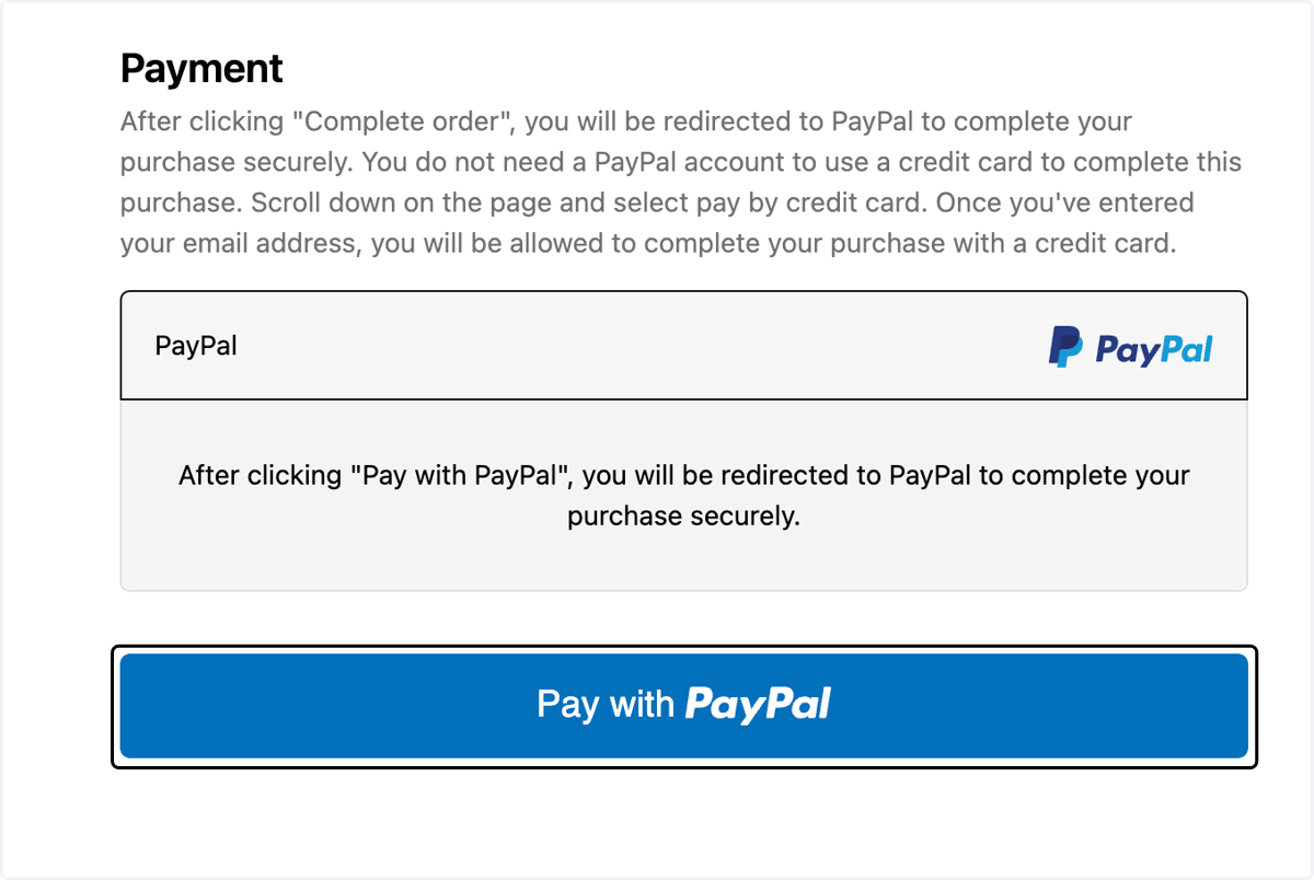 Click on Pay with PayPal
