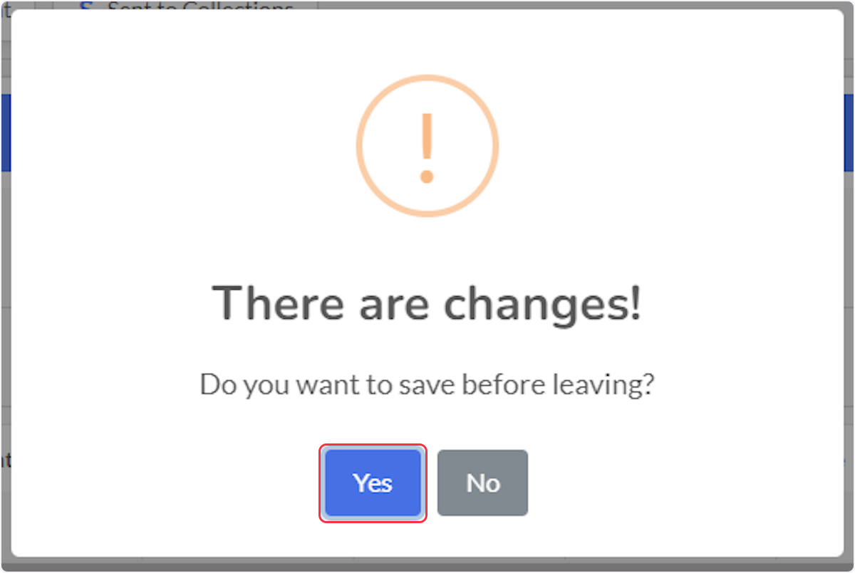 They system will detect changes. Click on Yes to save.  The user will land back on the Edit Permit page.
