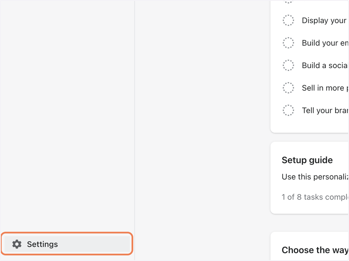 Click on Settings