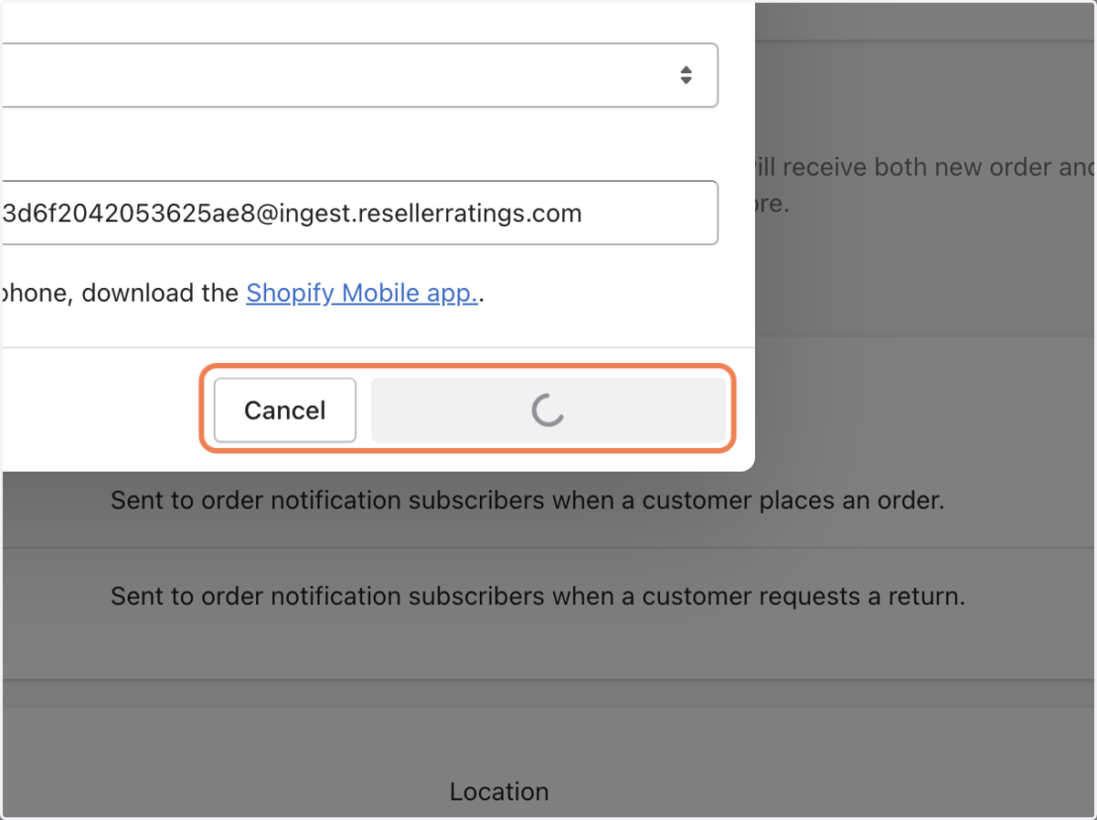 Click on Add an order notification