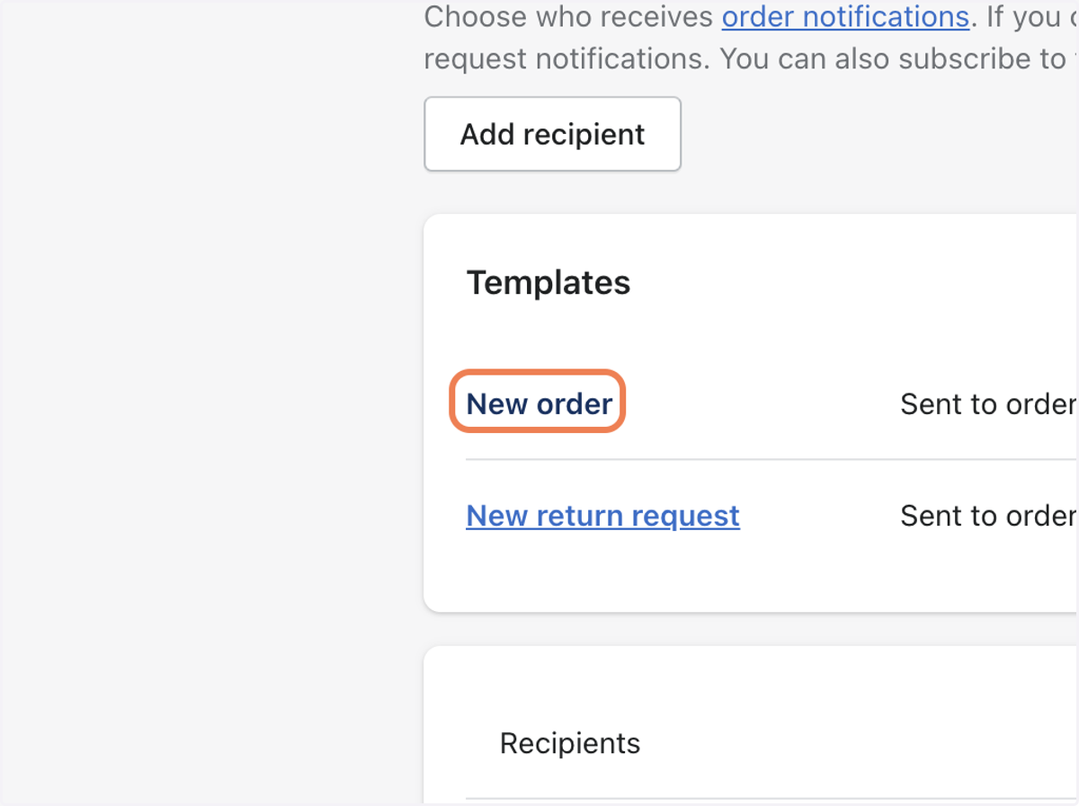 Click on New order