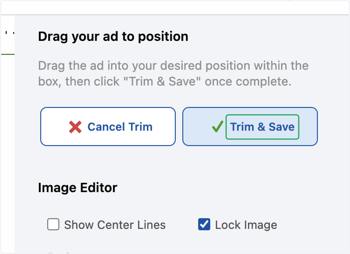 Click on Trim & Save