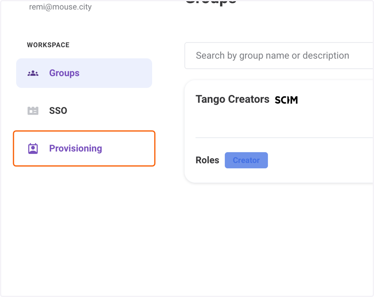 Click on Provisioning