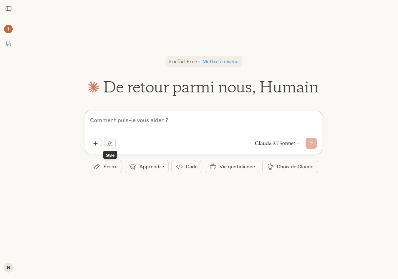 Cliquez sur le bouton style